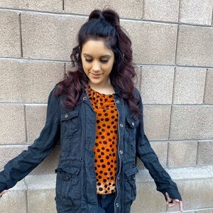 Sanctuary black grungy jacket size:XL